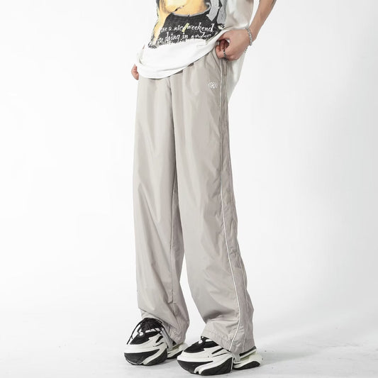 Piping Line Contrast Embroidery Pants